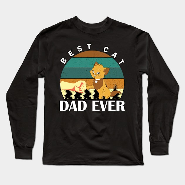 Best Cat Dad Ever Long Sleeve T-Shirt by jerranne